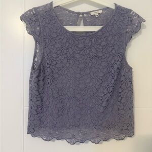 Talula Lace Cap Sleeve Blouse in Lavender
